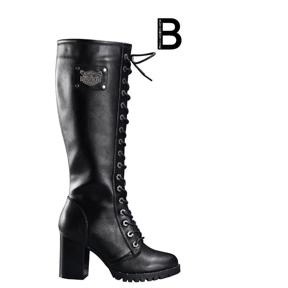 Ladies Knee High Laced Boots By Milwaukee Riders
